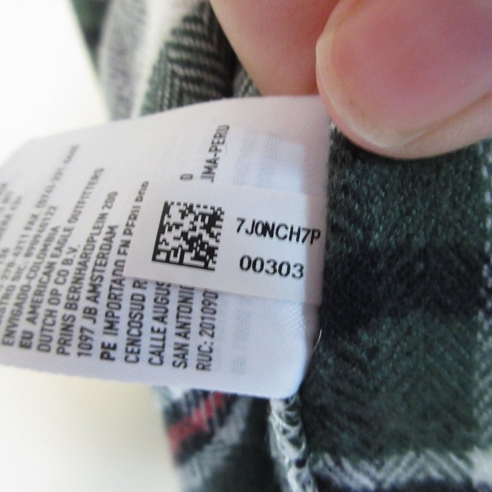 American Eagle Green flannel classic fit button down shirt Size XS - Picture 9 of 9